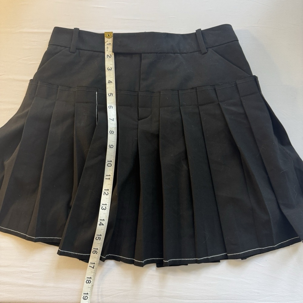 NBD Revolve Black Pleated Asymmetrical Y2K Goth Dark Academia Mini Skirt SMALL - Picture 6 of 13